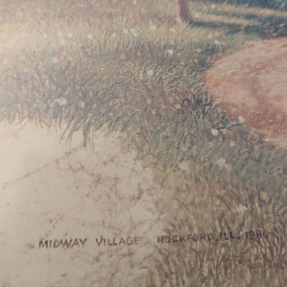 Tom Heflin Vintage Art Print Midway Village - Picture 3 of 8